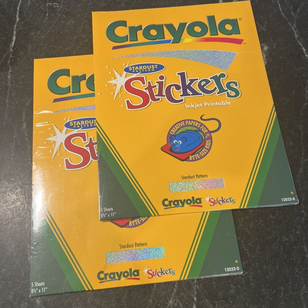 CRAYOLA STARDUST PATTERN STICKERS INKJET PRINTABLE 5 SHEETS 8-1/2"x11"1232-0  A1